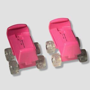 Build-A-Bear Aurora Roller Skates Plush Toy Clear Glitter Wheels Fuchsia Pink OS